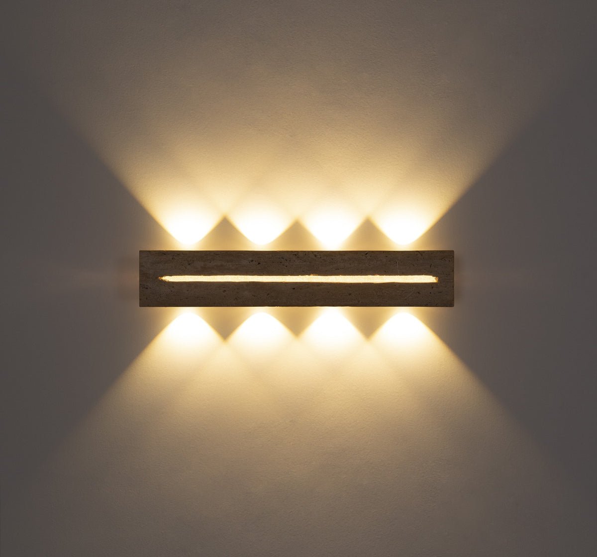 Lâmpada de parede LED grande de travertino branco atmosférica – imagem 4