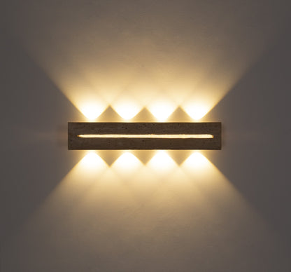 Lâmpada de parede LED grande de travertino branco atmosférica – imagem 4