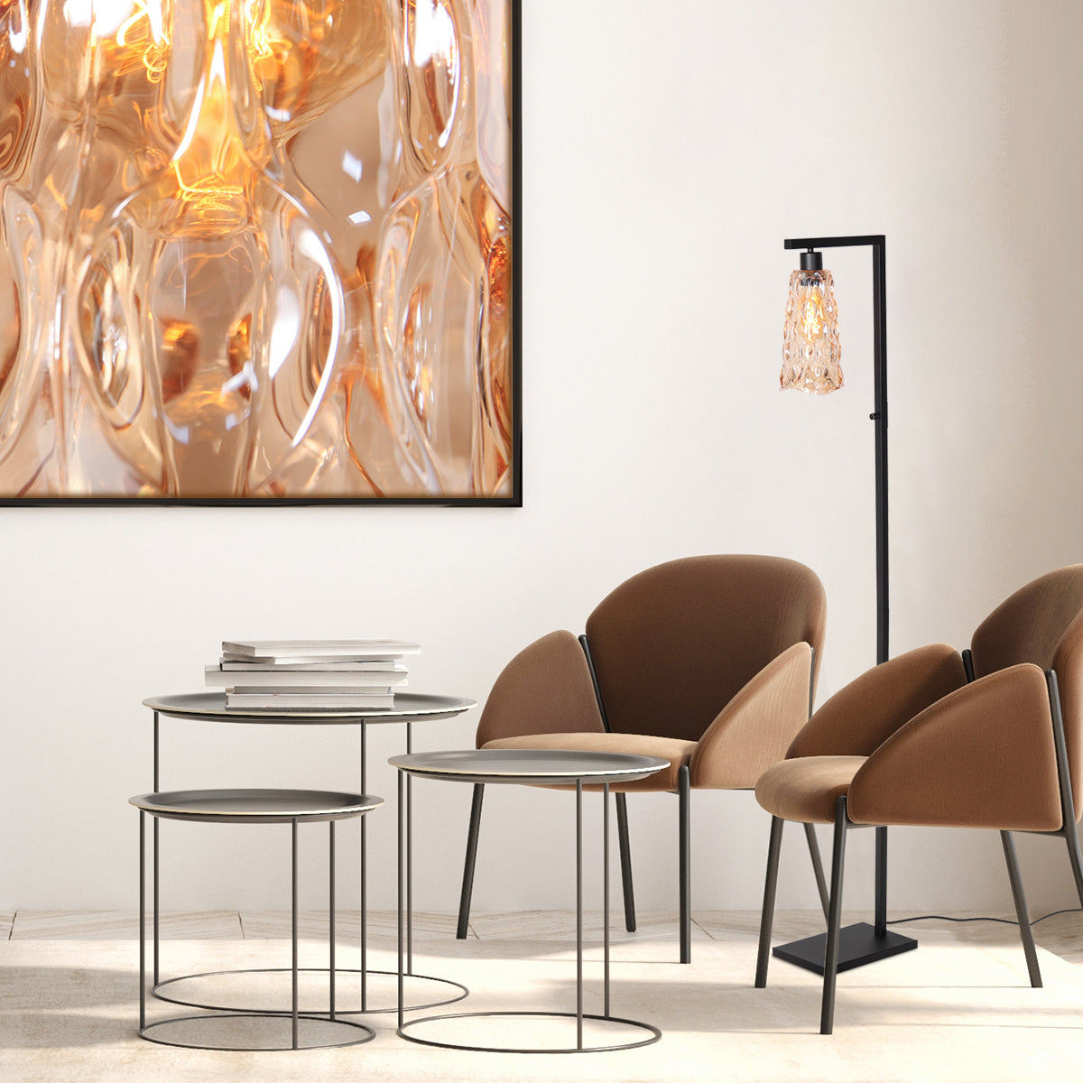 Steinhauer Vidrio Amber Glass Floor Lamp – image 2