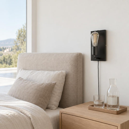 It's About RoMi Madrid zwarte rechthoekige wandlamp – sfeerbeeld