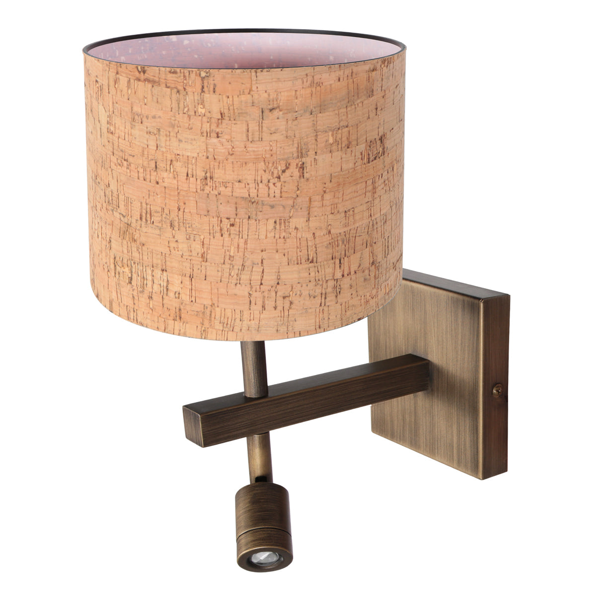 bronzen-wandlamp-met-beige-kurkstructuur-en-leeslicht-steinhauer-stang-variant-image1
