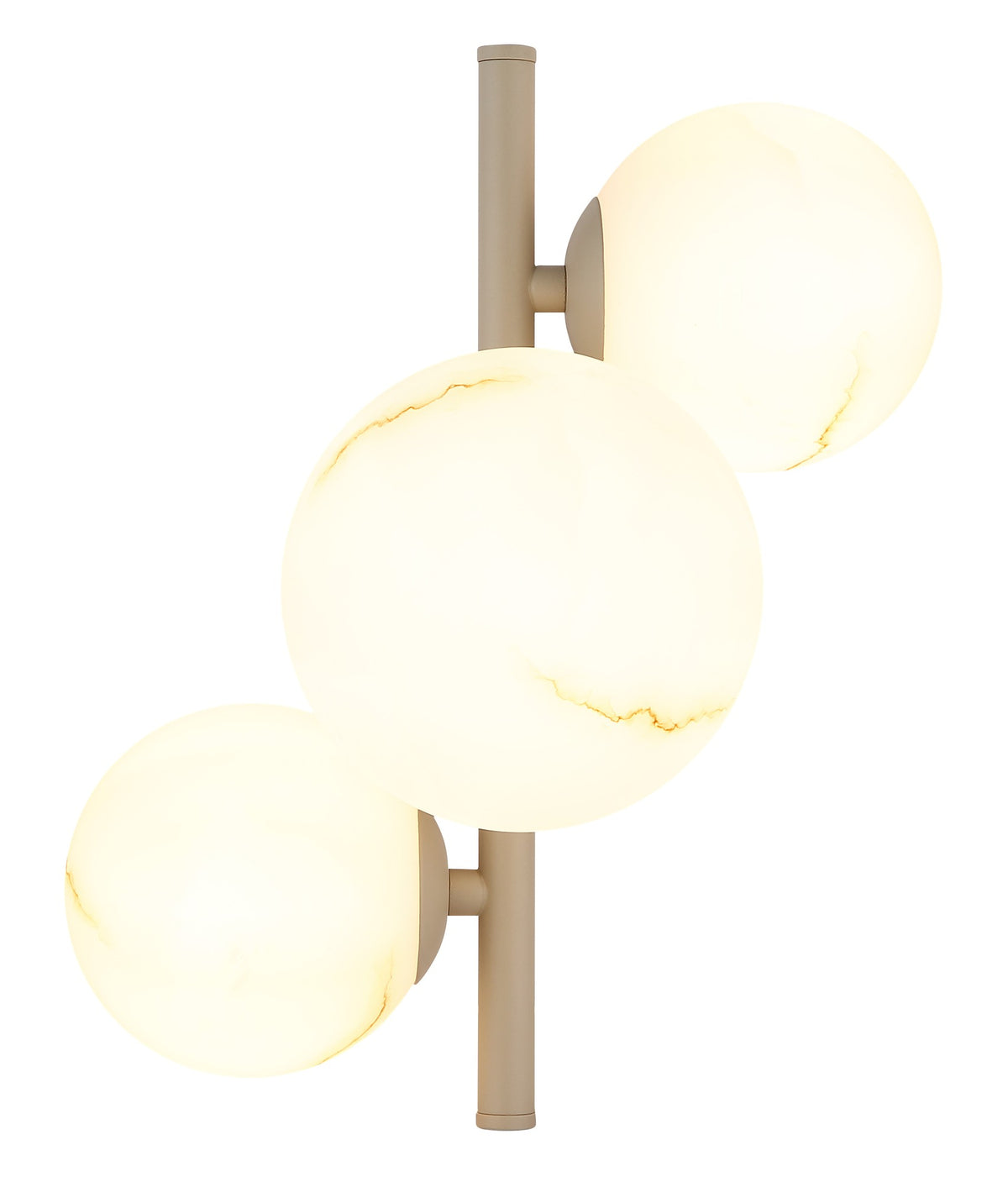 Lampadario metallico a 3 luci color sabbia elegante – immagine 2