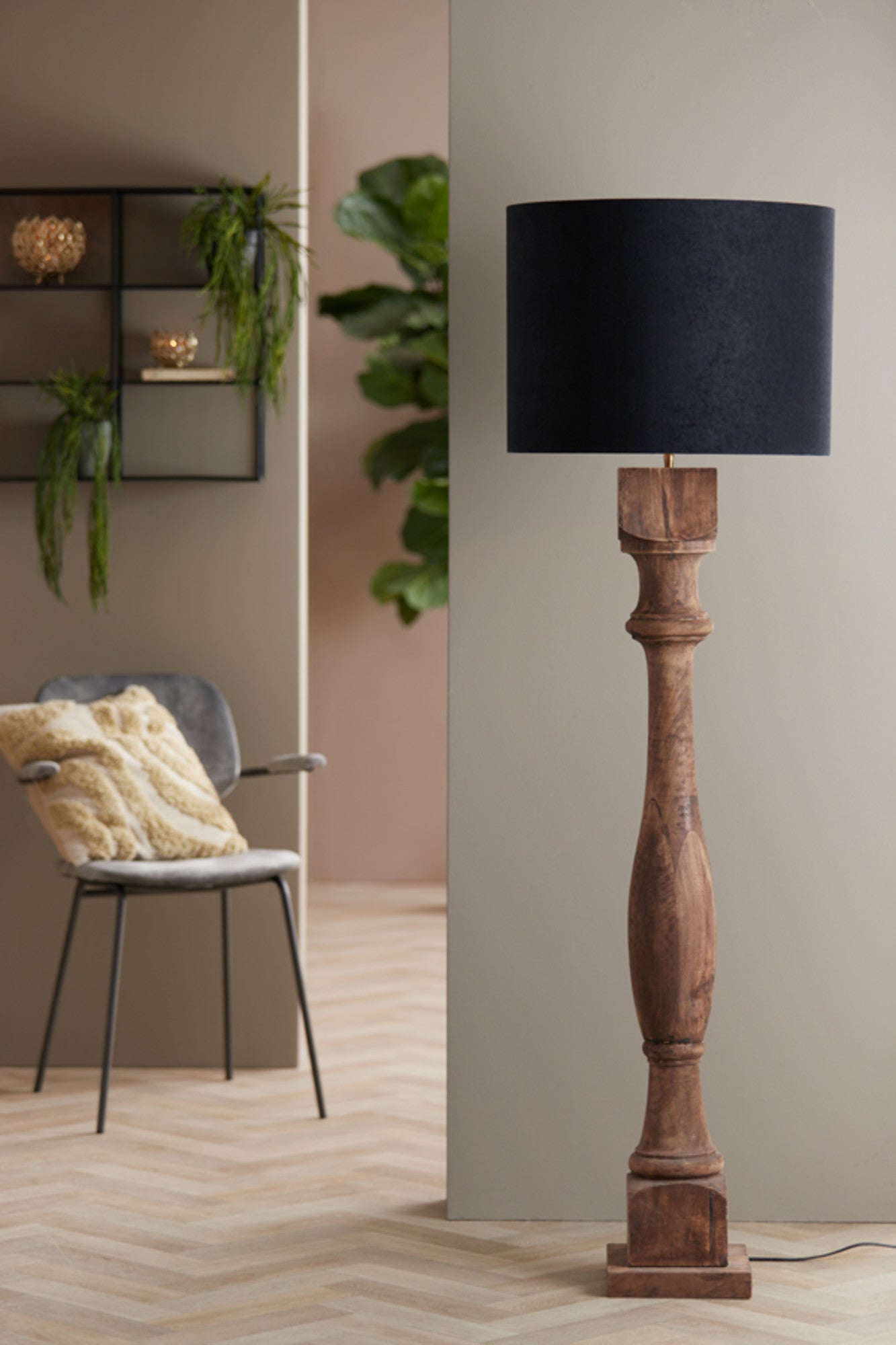 moderne-ronde-zwarte-lampenkap-met-zilver-light-living-velours-variant-image4