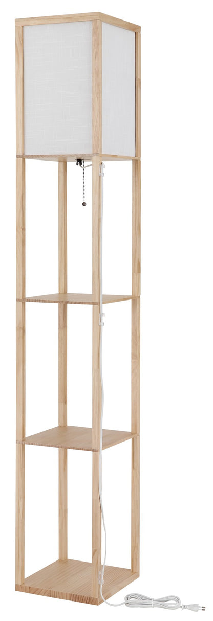 Lampada da terra in tessuto marrone raffinato – immagine 4