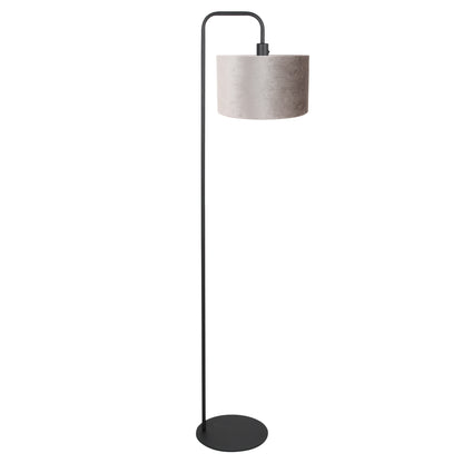 zwarte-vloerlamp-met-grijs-taupe-velours-kap-mexlite-forma-main-image