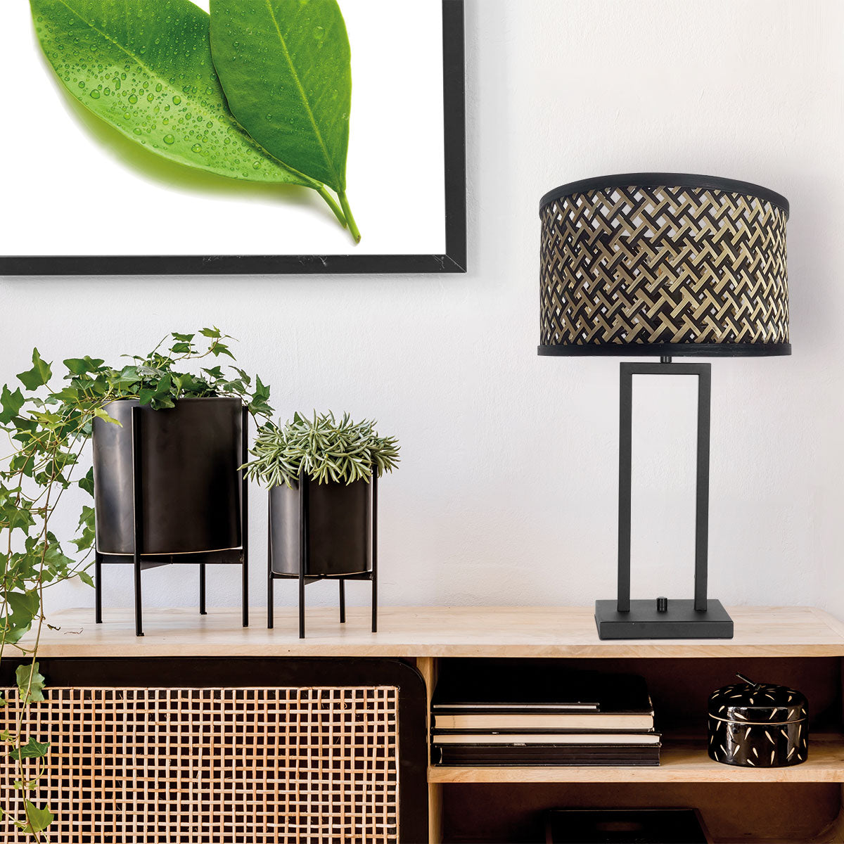 Steinhauer Stang Black Geometric Table Lamp – image 2
