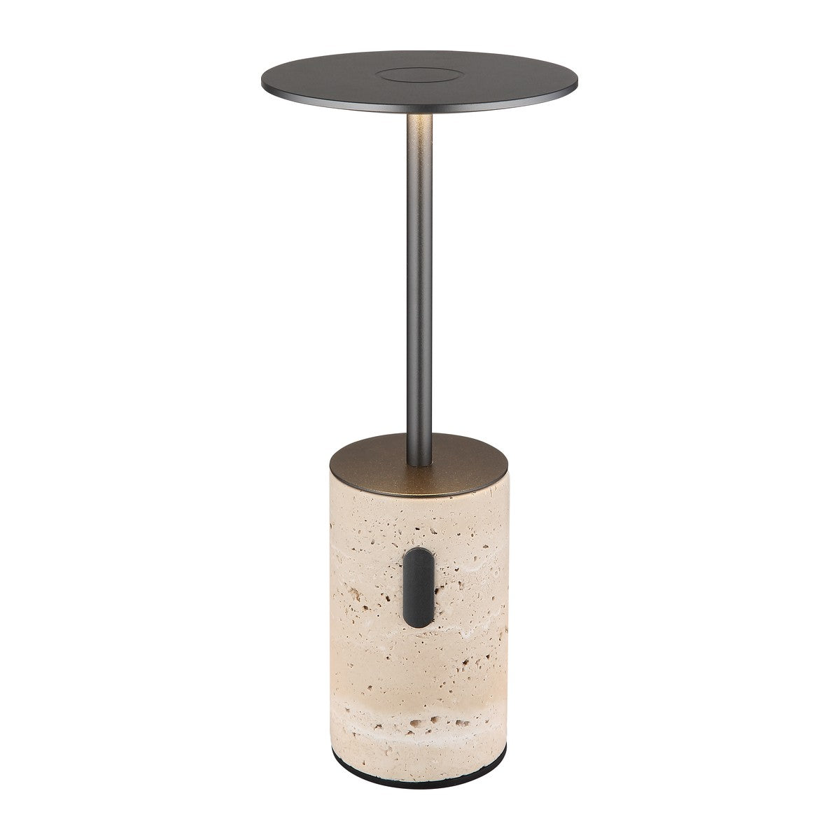 Lampada da tavolo LED in travertino grigio di medie dimensioni