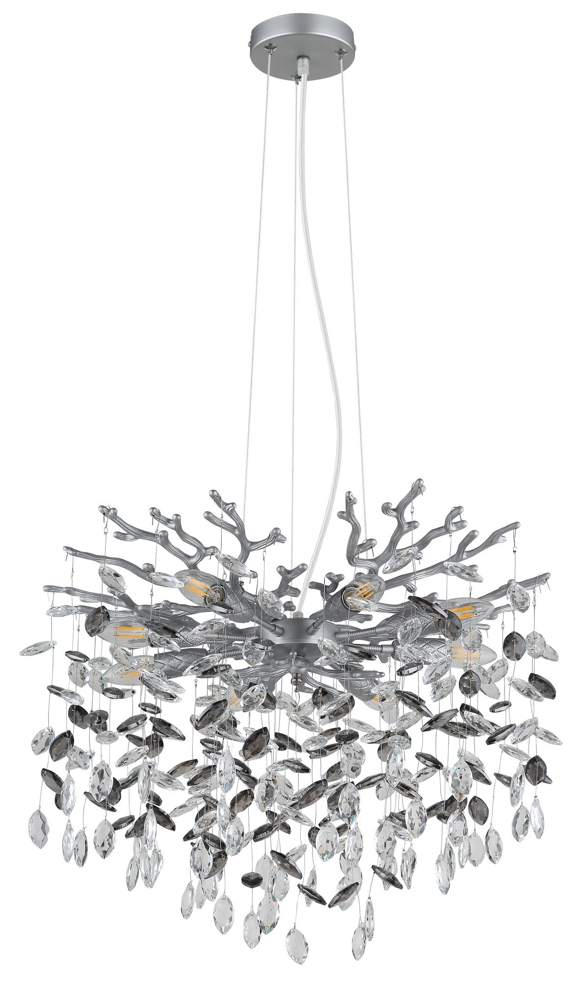 Candelabru din cristal argintiu de dimensiuni medii – imaginea 1