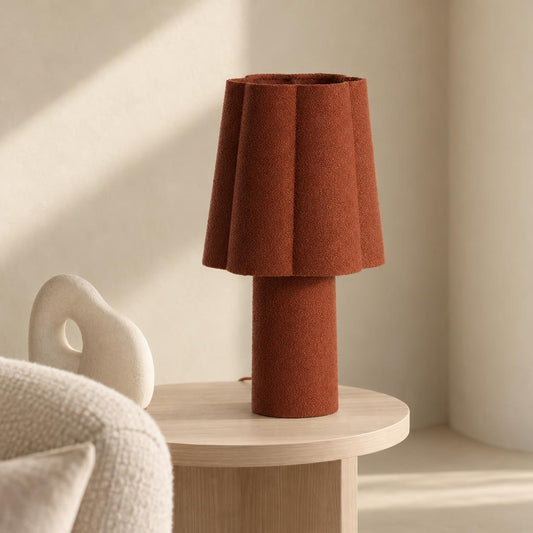 Lampa stołowa Japandi Musaby – pomarańczowa – zdjęcie aranżacyjne