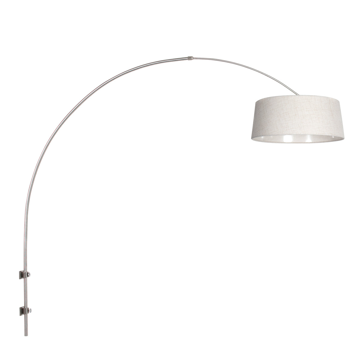 staalkleurige-boog-wandlamp-met-cremekleurige-kap-steinhauer-sparkled-light-main-image