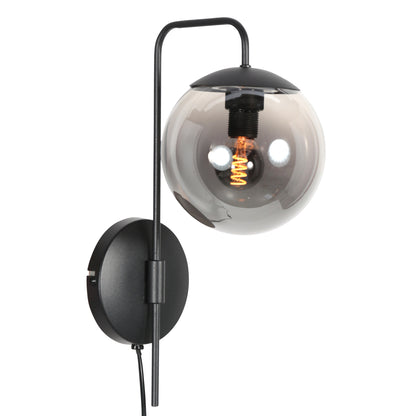 steinhauer-bollique-zwarte-wandlamp-met-grijs-rookglas-main-image