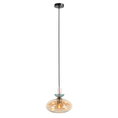 Luminária de pendente em vidro marrom com detalhes coloridos Anne Light Malboo – imagem 1