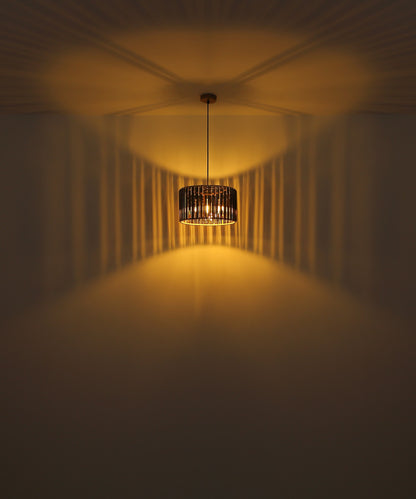 Luminária de chão em cristal de cor madeira – desenho com dimensões