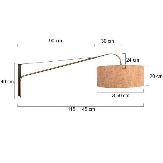 bronzen-wandlamp-met-beige-kurkstructuur-kap-steinhauer-elegant-classy-variant-image7