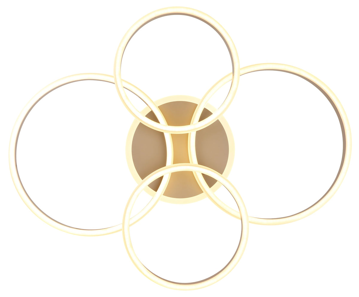 Piccola lampada a soffitto LED in metallo color sabbia – immagine 2