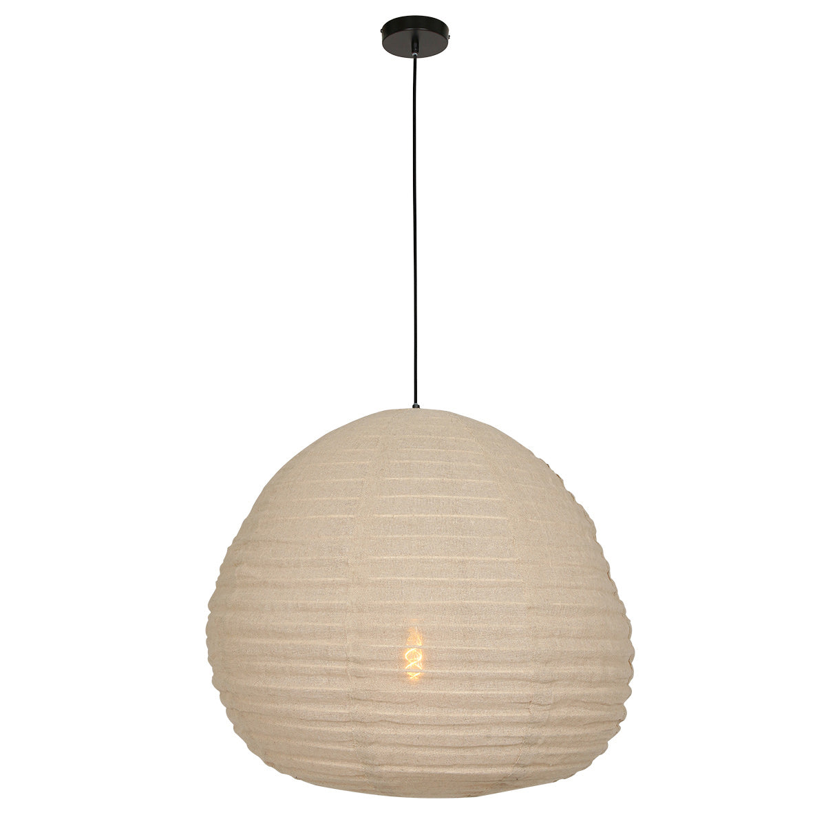 Anne Light & Home Bangalore Beige Fabric Pendant Light – image 6