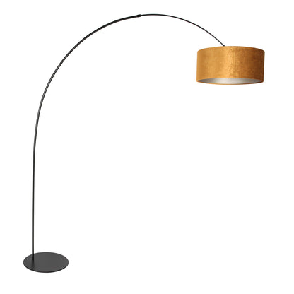 booglamp-zwart-met-velvet-gouden-kap-anne-lighting-curve-main-image