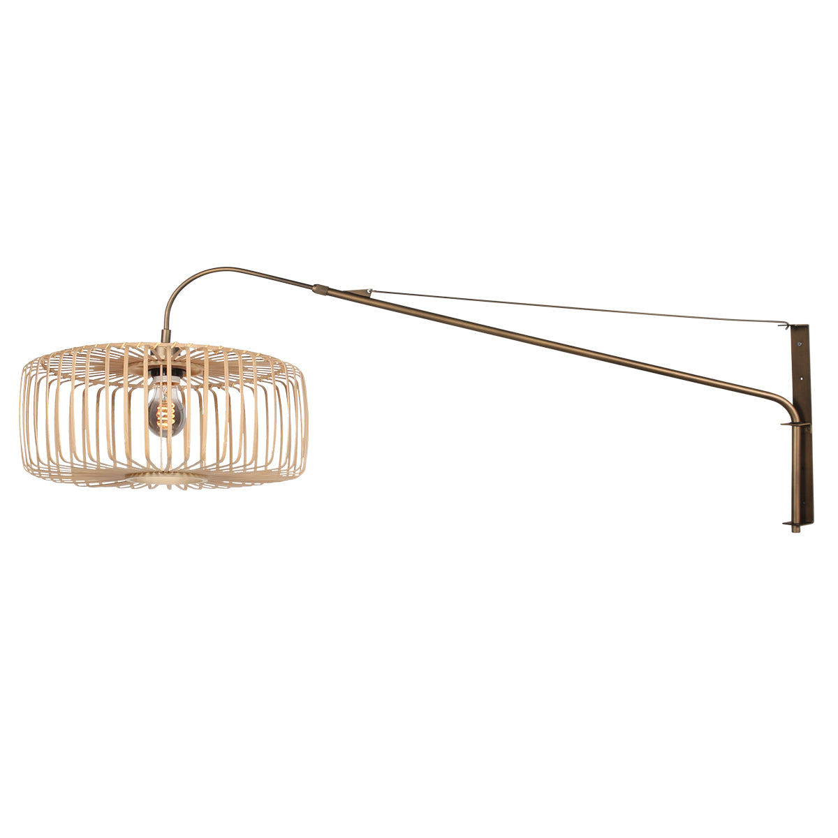 wandlamp-brons-met-bamboe-kap-steinhauer-breeza-beache-variant-image1