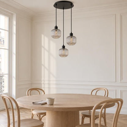 Lampa wisząca TOM czarna z dymionym szkłem – zdjęcie aranżacyjne