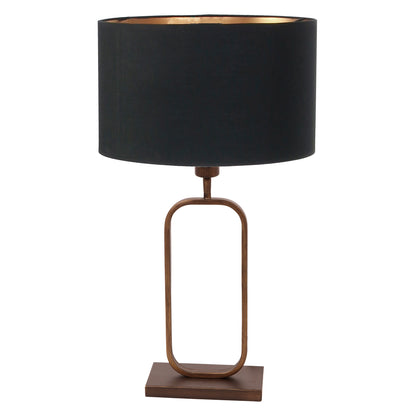 bronzen-tafellamp-met-zwart-linnen-en-gouden-binnenzijde-steinhauer-stang-main-image