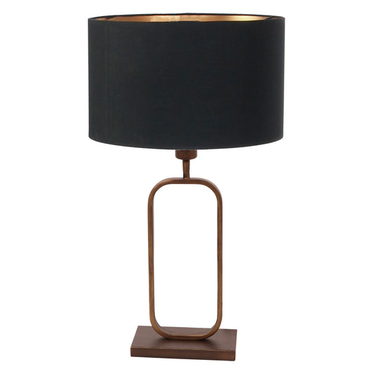 bronzen-tafellamp-met-zwart-linnen-en-gouden-binnenzijde-steinhauer-stang-main-image