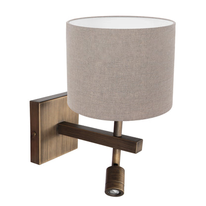 bronzen-wandlamp-met-grijs-linnen-en-apart-leeslampje-steinhauer-stang-main-image