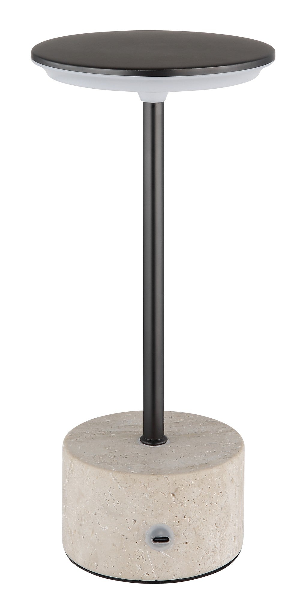 Lampada da tavolo LED in travertino grigio d'atmosfera – immagine 2