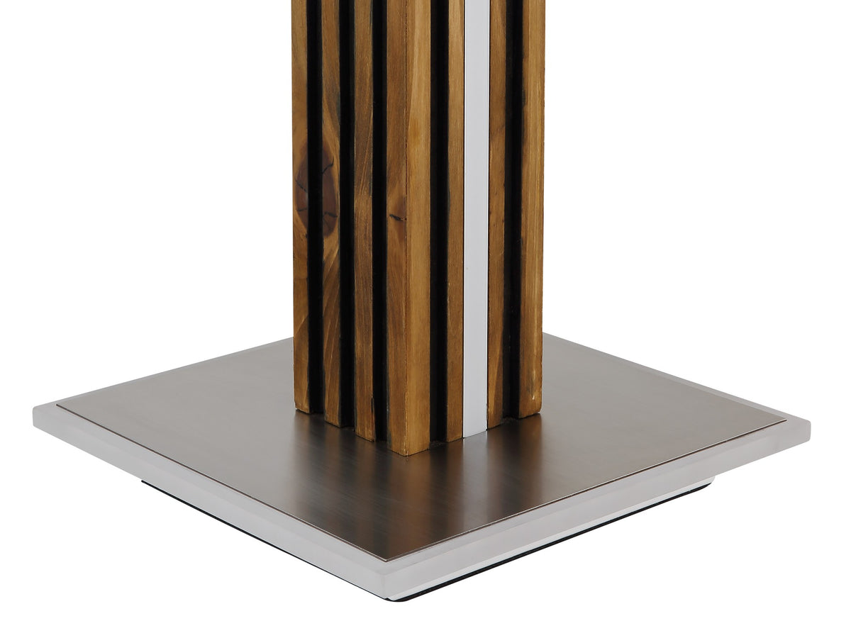 Elegante lampada da terra a LED con 2 luci in colore nichel – immagine 3