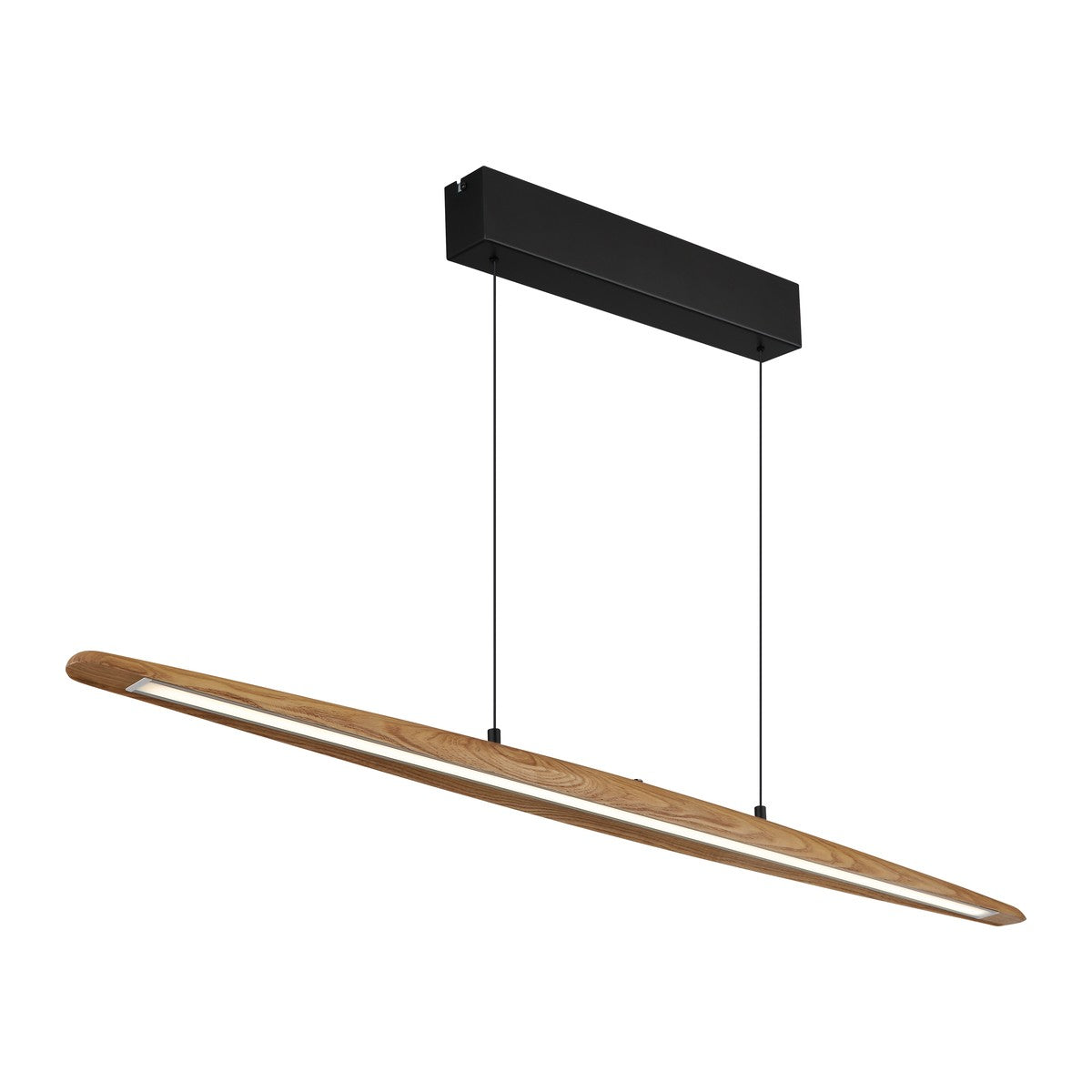 Lampa suspendată din metal negru cu LED-uri, plină de caracter