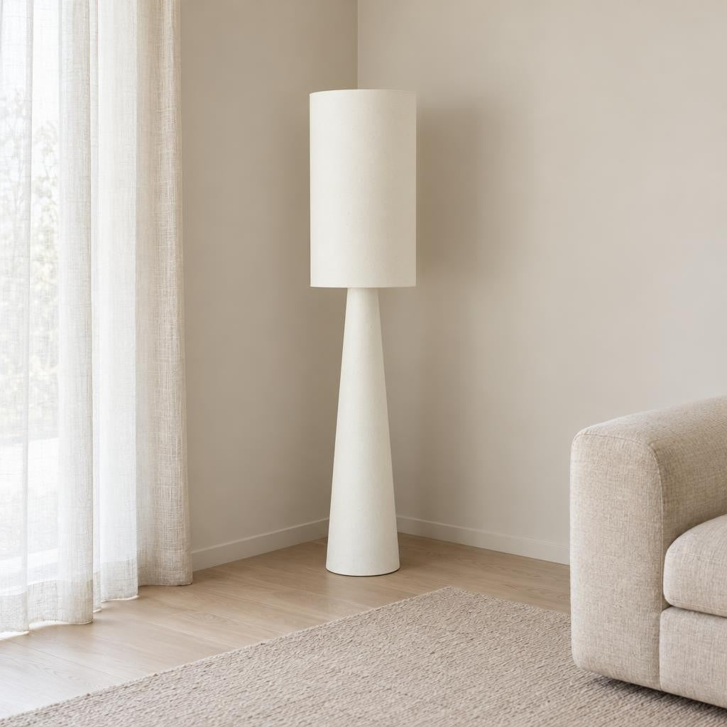Light & Living Raeni vloerlamp wit – Japandi – sfeerbeeld