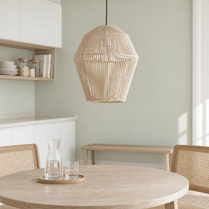 Light & Living Deya - beige juuttinen riippuvalaisin – tunnelmakuva