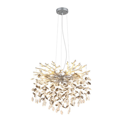 Candelabru din cristal argintiu de dimensiuni medii