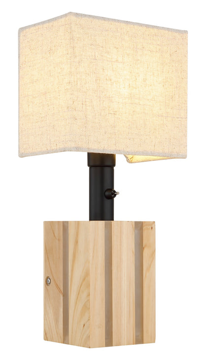 Lampada da parete in lino color naturale elegante – immagine 5