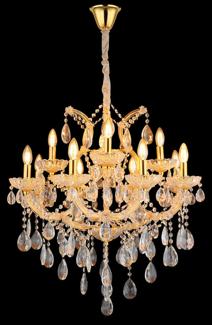 Grande candelabro de cristal dourado – imagem 3