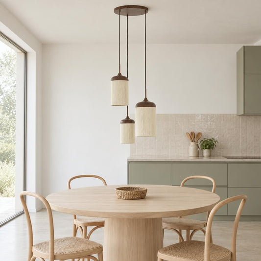 Danialo ronde hanglamp beige crème metaal Light & Living – sfeerbeeld