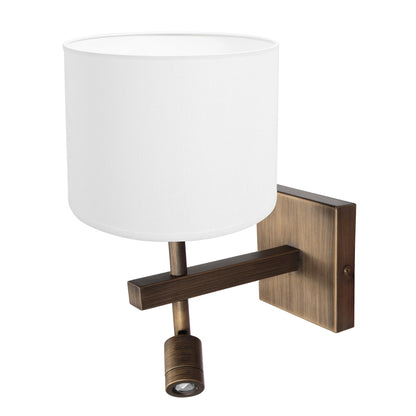 luchtige-bronzen-wandlamp-met-wit-grof-linnen-en-leeslicht-steinhauer-stang-variant-image1