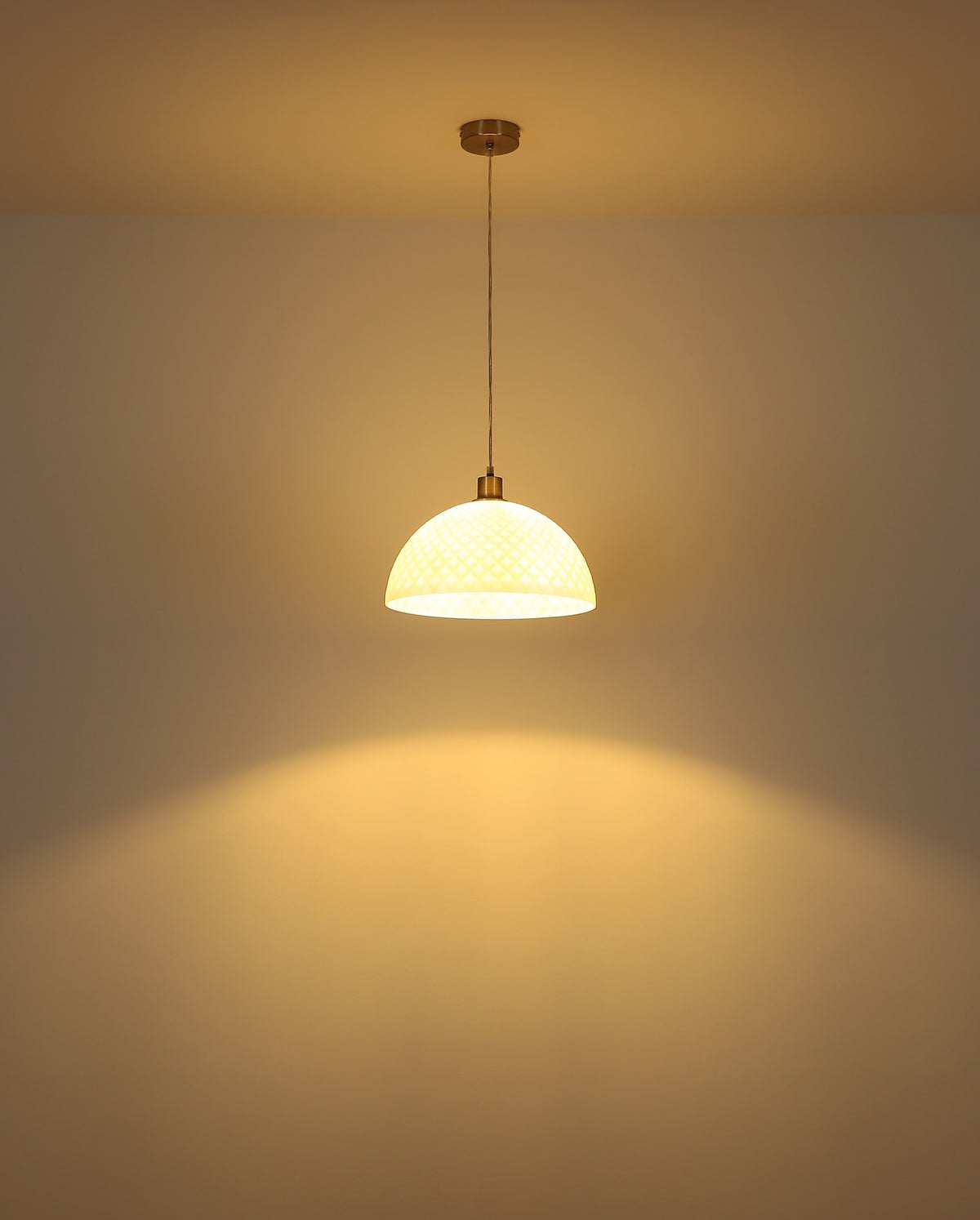 Lampada a sospensione moderna in vetro color nichel – immagine 3
