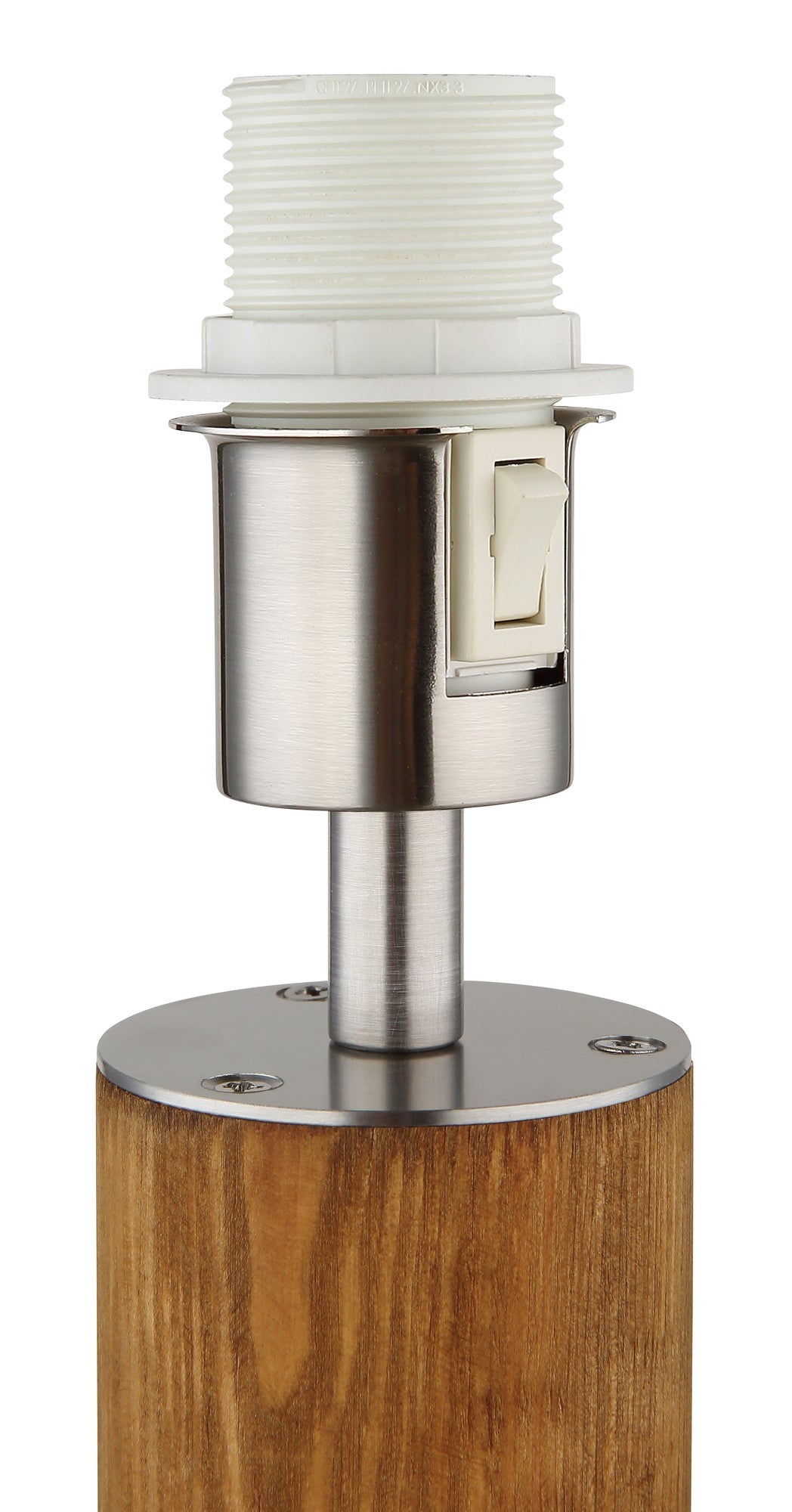 Piccola lampada da tavolo LED in stoffa color nichel – immagine 4