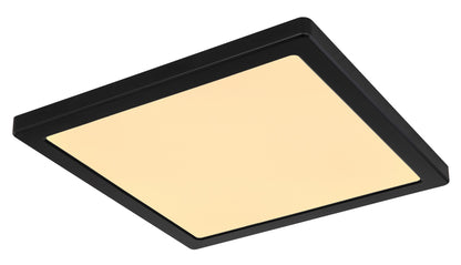 Zwarte kunststof plafondlamp met vierkante opalen lichtplaat en zwarte rand – afbeelding 4