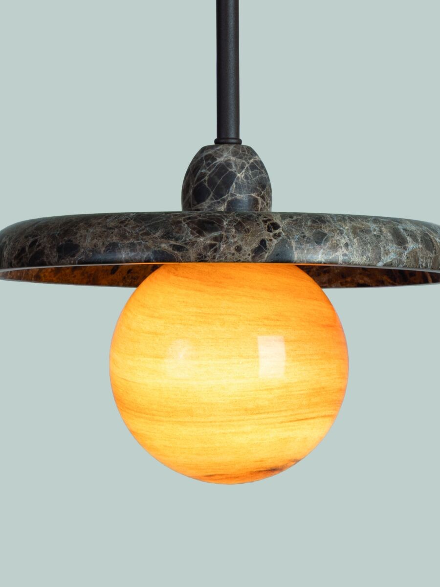 Grande lampada a sospensione in marmo marrone It's About RoMi Tivoli – immagine 3