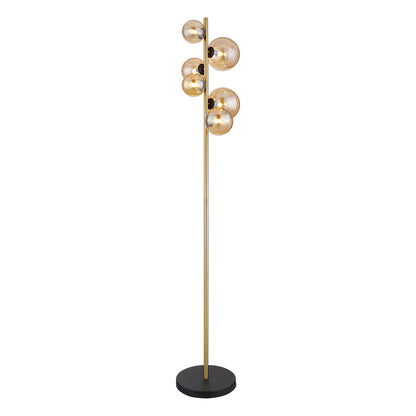 verticale-6-amberglasbol-vloerlamp-zwart-messing-globo-riha-main-image