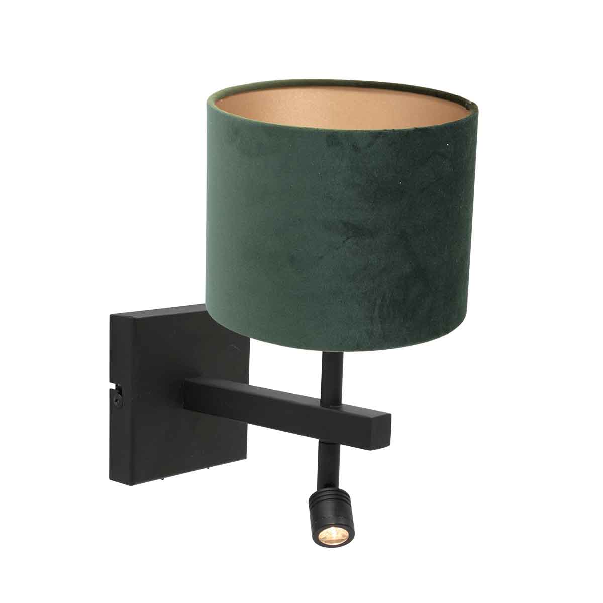 wandlamp-met-groene-kap-en-leeslampje-steinhauer-stang-main-image