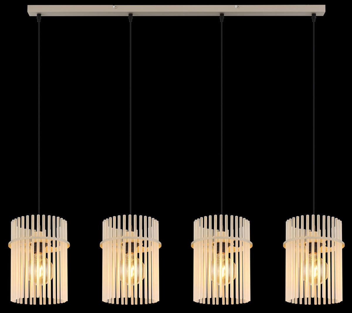 Lampadario elegante in vetro color sabbia a 4 luci – immagine 4