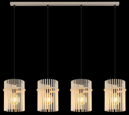 Lampadario elegante in vetro color sabbia a 4 luci – immagine 4