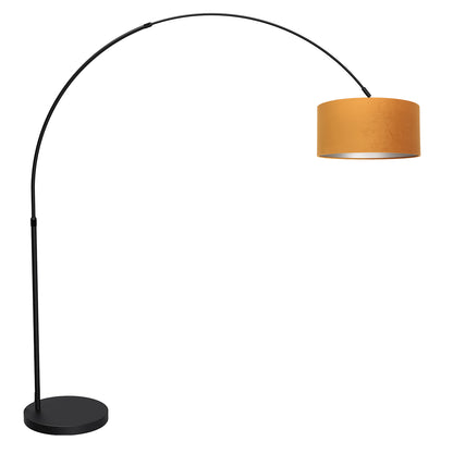 booglamp-zwart-met-gouden-velours-kap-verstelbaar-e27-mexlite-flair-main-image