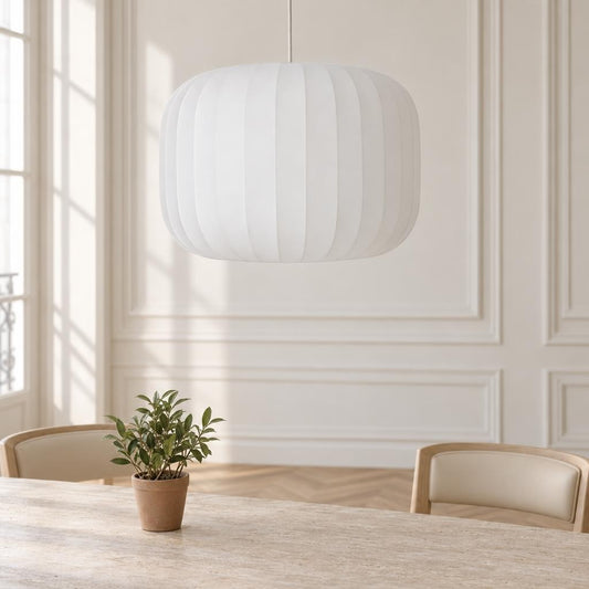 Retro rund pendel i hvid – Light & Living Lexa – stemningsbillede