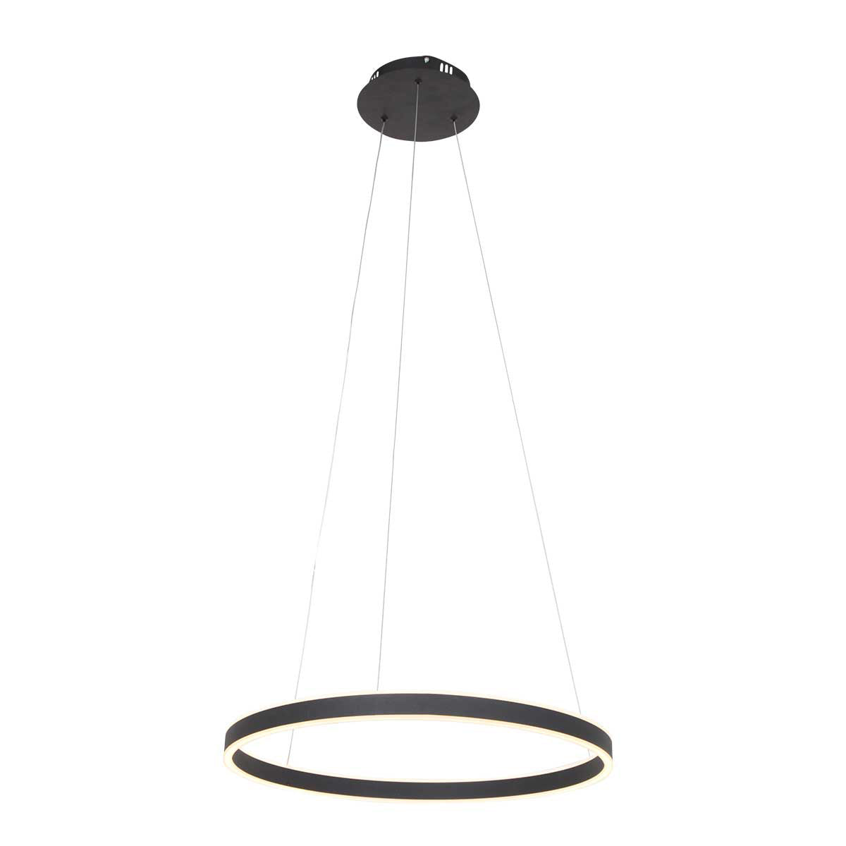 Черна LED висяща лампа Steinhauer Ringlux Ø60 см – изображение 1