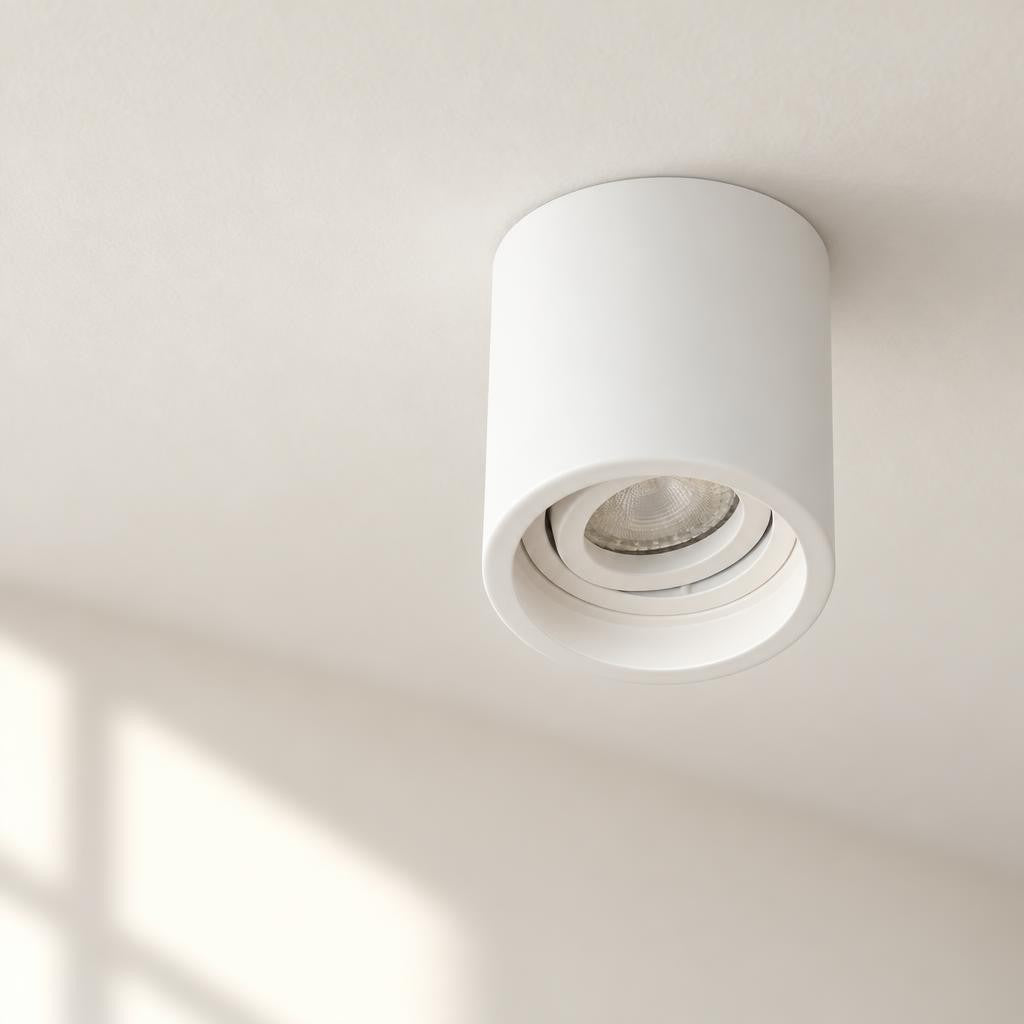 Steinhauer Pelite White Surface-Mounted Spotlight – lifestyle image