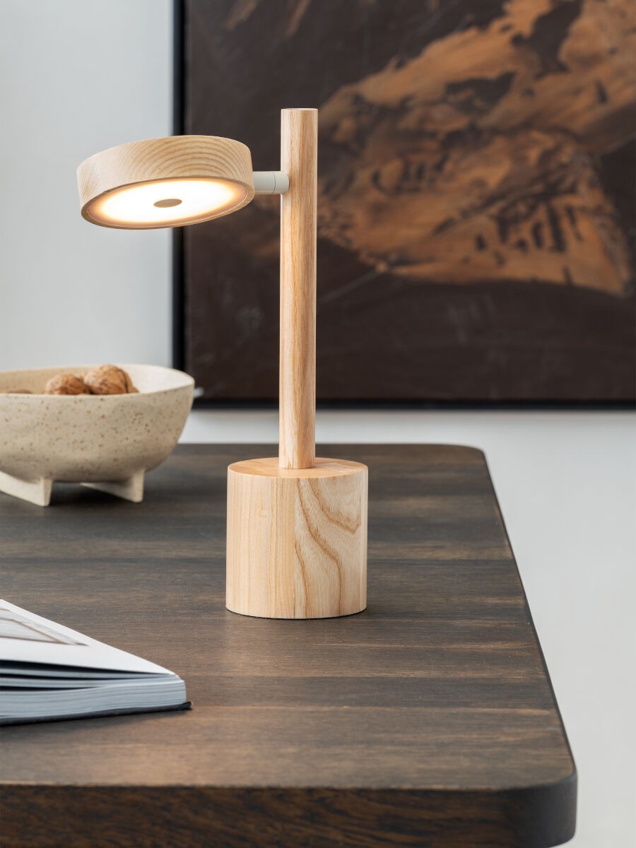 Lampada da tavolo in legno di frassino naturale caratterizzata GOOD&MOJO Okinawa – disegno con le misure