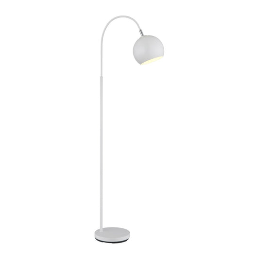 Zosilnená biela kovová stojaca lampa